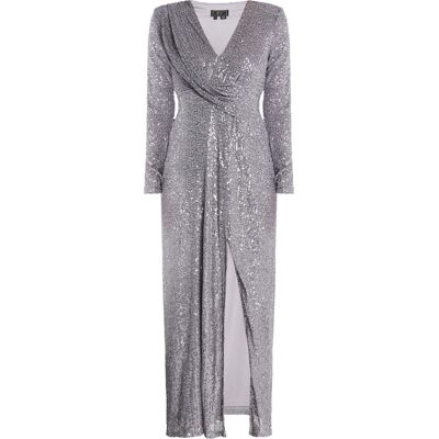 Faina Paillettenkleid Damen grau silber Grau S Faina Paillettenkleid Damen grau silber Grau S