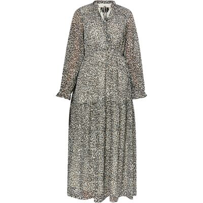 Faina Maxikleid mit Leoprint Damen Weiss Mehrfarbig Weiß M Faina Maxikleid mit Leoprint Damen Weiss Mehrfarbig Weiß M