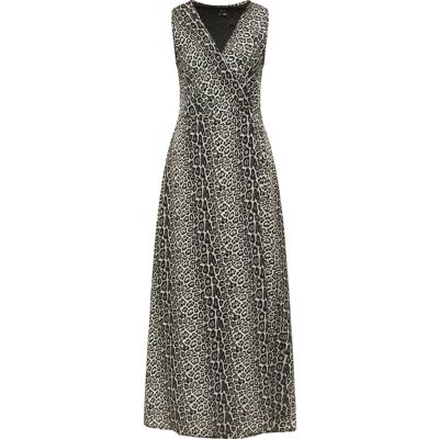 Faina Maxikleid mit Leoprint Damen Grau Leo Grau S Faina Maxikleid mit Leoprint Damen Grau Leo Grau S