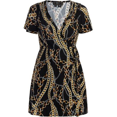 Faina Minikleid mit Allover-Print Damen schwarz Schwarz S Faina Minikleid mit Allover-Print Damen schwarz Schwarz S