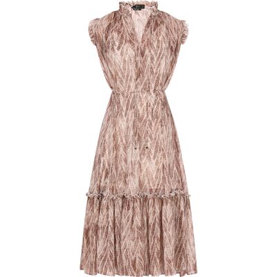 Faina Kleid Damen Braun Mehrfarbig Braun L Faina Kleid Damen Braun Mehrfarbig Braun L