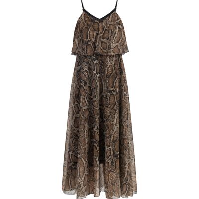 Faina Maxikleid mit Schlangen-Print Damen beige schlange Braun S Faina Maxikleid mit Schlangen-Print Damen beige schlange Braun S