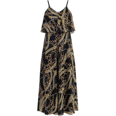 Faina Maxikleid mit Allover-Print Damen schwarz Schwarz M Faina Maxikleid mit Allover-Print Damen schwarz Schwarz M