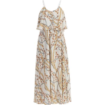 Faina Maxikleid mit Allover-Print Damen weiss Weiß M Faina Maxikleid mit Allover-Print Damen weiss Weiß M