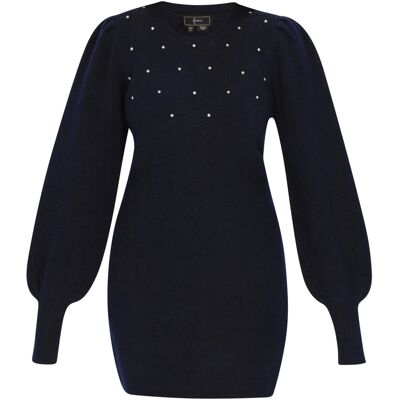 Faina Kleid Frauen Marine Marineblau XS/S Faina Kleid Frauen Marine Marineblau XS/S