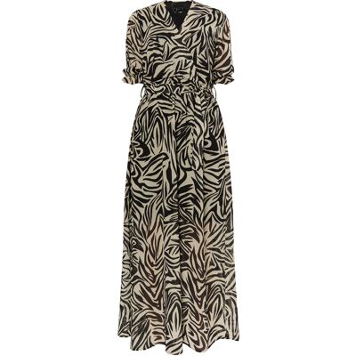 Faina Maxikleid mit Zebra-Print Damen beige/schwarz Schwarz und gebrochenes Weiß XS Faina Maxikleid mit Zebra-Print Damen beige/schwarz Schwarz und gebrochenes Weiß XS
