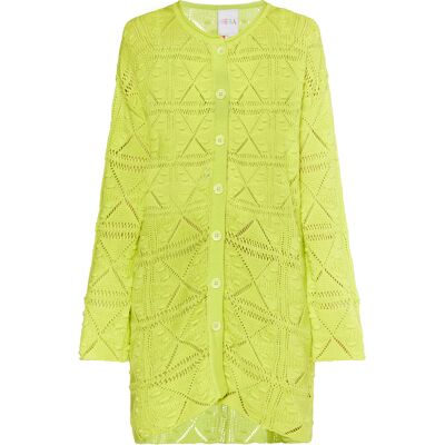 IZIA Langer Cardigan Damen Limette Limettengrün M IZIA Langer Cardigan Damen Limette Limettengrün M