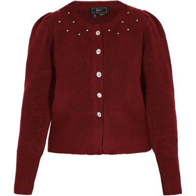 Faina Strickjacke Frauen Weinrot Rot-violett M/L Faina Strickjacke Frauen Weinrot Rot-violett M/L