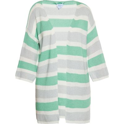 usha Strickjacke Damen Grau Weiss Grün Mehrfarben M/L usha Strickjacke Damen Grau Weiss Grün Mehrfarben M/L