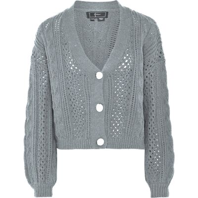 Faina Strickjacke für Damen - Hellgrau Hellgrau M/L Faina Strickjacke für Damen - Hellgrau Hellgrau M/L