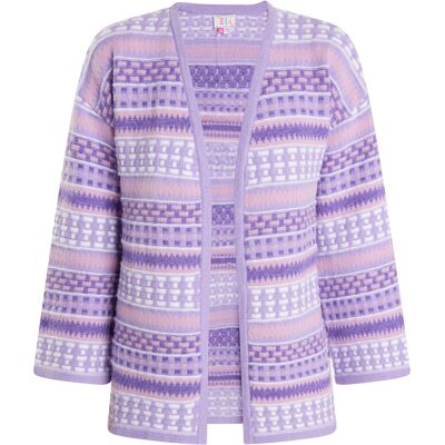 IZIA Strickjacke Damen Flieder Mehrfarbig Mehrfarben M/L IZIA Strickjacke Damen Flieder Mehrfarbig Mehrfarben M/L