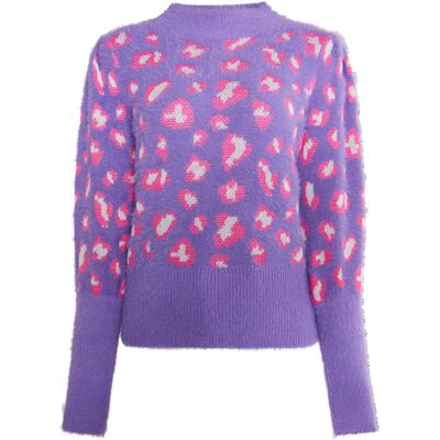 Faina Strickpullover Damen Lila Mehrfarbig Mehrfarben M/L Faina Strickpullover Damen Lila Mehrfarbig Mehrfarben M/L