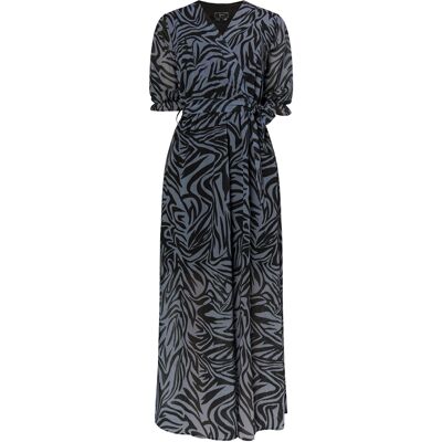 Faina Maxikleid mit Zebra-Print Damen grau/schwarz Schwarz/Dunkelgrau M Faina Maxikleid mit Zebra-Print Damen grau/schwarz Schwarz/Dunkelgrau M