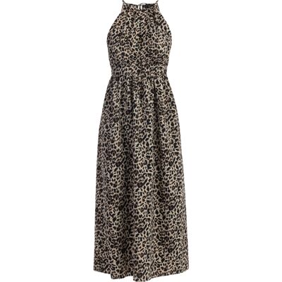 Faina Maxikleid mit Leoprint Damen Beige Löwe Tier S Faina Maxikleid mit Leoprint Damen Beige Löwe Tier S