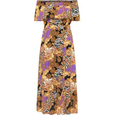Faina Midikleid Damen Orange Mehrfarbig Mehrfarben M Faina Midikleid Damen Orange Mehrfarbig Mehrfarben M