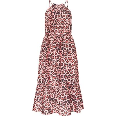 Faina Midikleid Damen Roter Löwe Animal-Print XL Faina Midikleid Damen Roter Löwe Animal-Print XL