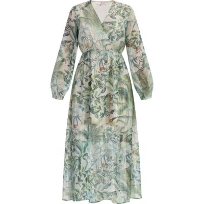IZIA Maxi Langarmkleid Damen Dschungel Druck Mehrfarben M IZIA Maxi Langarmkleid Damen Dschungel Druck Mehrfarben M