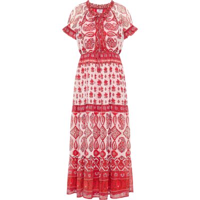 usha Maxikleid mit Allover-Print Damen Rot Mehrfarbig Mehrfarben L usha Maxikleid mit Allover-Print Damen Rot Mehrfarbig Mehrfarben L