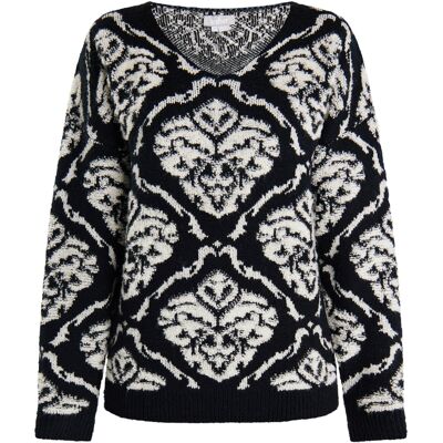 usha Strickpullover Damen schwarz/creme Schwarz und gebrochenes Weiß XS/S usha Strickpullover Damen schwarz/creme Schwarz und gebrochenes Weiß XS/S