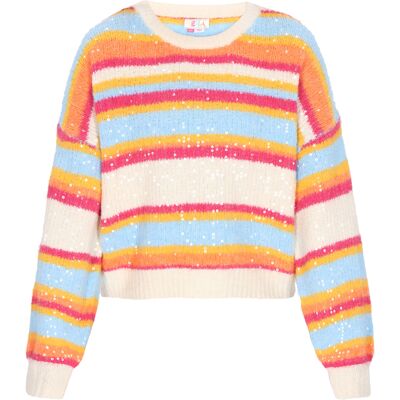 IZIA Pullover Frauen cremeweiß mehrfarbig Mehrfarben M/L IZIA Pullover Frauen cremeweiß mehrfarbig Mehrfarben M/L