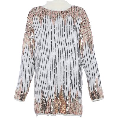 Faina Strickpullover Damen Wollweiß Cremefarben XS/S Faina Strickpullover Damen Wollweiß Cremefarben XS/S