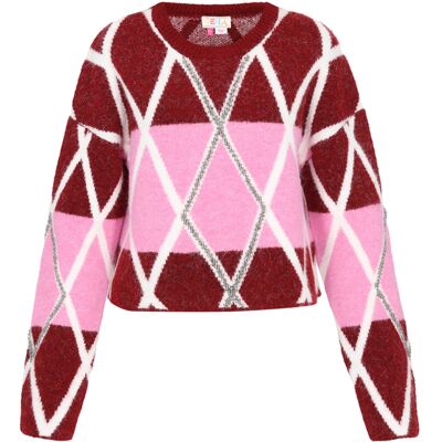 IZIA Pullover Frauen Burgunderrose Burgund XS/S IZIA Pullover Frauen Burgunderrose Burgund XS/S
