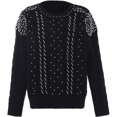 Faina Strickpullover Damen schwarz Schwarz M/L Faina Strickpullover Damen schwarz Schwarz M/L