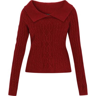 Faina Pullover Frauen Burgund Burgund XS/S Faina Pullover Frauen Burgund Burgund XS/S