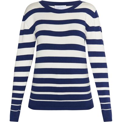 usha Strickpullover Damen Meereswollweiß Marine M usha Strickpullover Damen Meereswollweiß Marine M