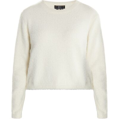 Faina Strickpullover Damen Wollweiß Cremefarben XS/S Faina Strickpullover Damen Wollweiß Cremefarben XS/S