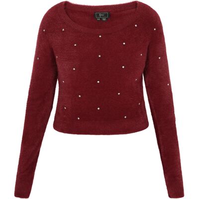 Faina Pullover Frauen Burgund Burgund XS/S Faina Pullover Frauen Burgund Burgund XS/S