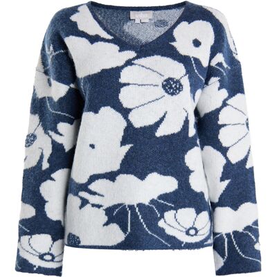 usha Strickpullover Damen marine weiss Marine M/L usha Strickpullover Damen marine weiss Marine M/L