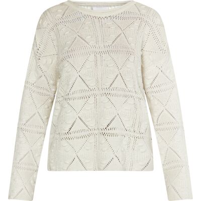 IZIA Strickpullover Damen Wollweiß Cremefarben S IZIA Strickpullover Damen Wollweiß Cremefarben S