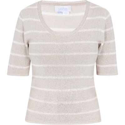 usha Pullover Frauen hellgrau/weiß Hellgrau XL usha Pullover Frauen hellgrau/weiß Hellgrau XL