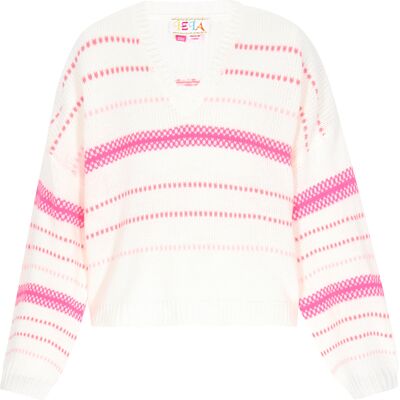IZIA Pullover Frauen cremeweiß rosa Cremefarben XS/S IZIA Pullover Frauen cremeweiß rosa Cremefarben XS/S