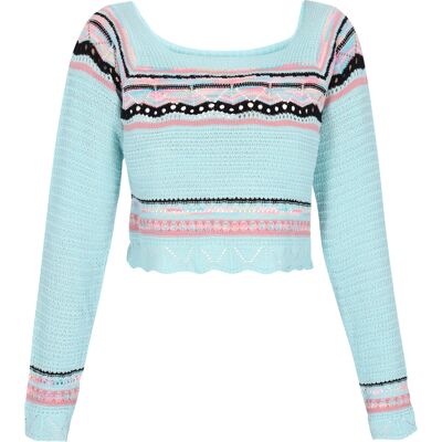IZIA Pullover Frauen türkis mehrfarbig Türkis M/L IZIA Pullover Frauen türkis mehrfarbig Türkis M/L