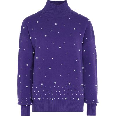 Faina Pullover mit Perlen Damen lila Lila XS/S Faina Pullover mit Perlen Damen lila Lila XS/S