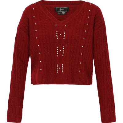 Faina Pullover Frauen Burgund Burgund XS/S Faina Pullover Frauen Burgund Burgund XS/S