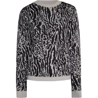 Faina Strickpullover Damen grau/schwarz Schwarz/Dunkelgrau XS Faina Strickpullover Damen grau/schwarz Schwarz/Dunkelgrau XS