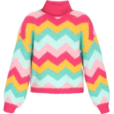 IZIA Pullover Frauen rosa mehrfarbig Mehrfarben M/L IZIA Pullover Frauen rosa mehrfarbig Mehrfarben M/L