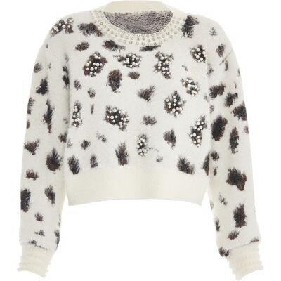 Faina Strickpullover Damen Wollweiß Cremefarben M Faina Strickpullover Damen Wollweiß Cremefarben M
