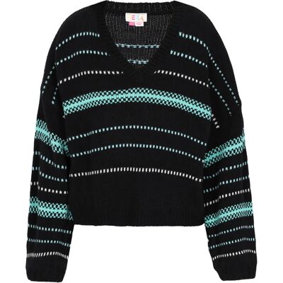 IZIA Pullover Frauen schwarz aqua Schwarz Blau M/L IZIA Pullover Frauen schwarz aqua Schwarz Blau M/L