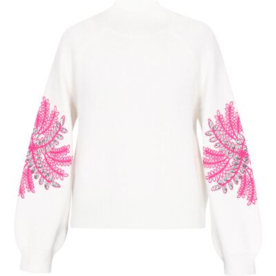 IZIA Pullover Frauen cremeweiß rosa Cremefarben M/L IZIA Pullover Frauen cremeweiß rosa Cremefarben M/L