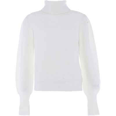 Faina Strickpullover Damen Wollweiß Cremefarben XS/S Faina Strickpullover Damen Wollweiß Cremefarben XS/S