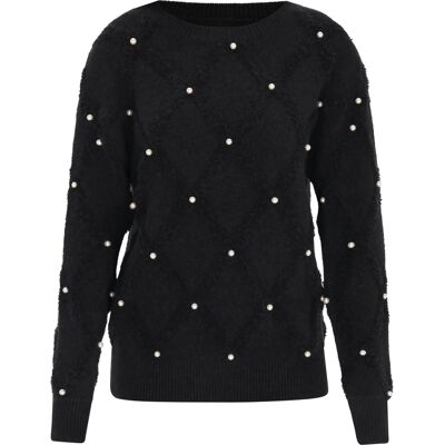 Faina Pullover Frauen Schwarz Schwarz M Faina Pullover Frauen Schwarz Schwarz M