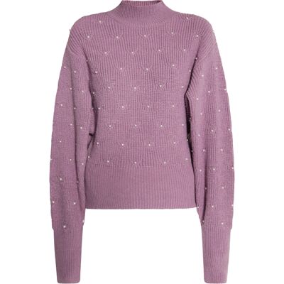 Faina Strickpullover mit Perlen Damen Mauve Altrosa M/L Faina Strickpullover mit Perlen Damen Mauve Altrosa M/L
