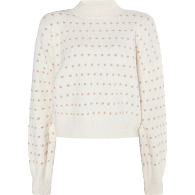 Faina Strickpullover Damen Wollweiß Cremefarben M/L Faina Strickpullover Damen Wollweiß Cremefarben M/L