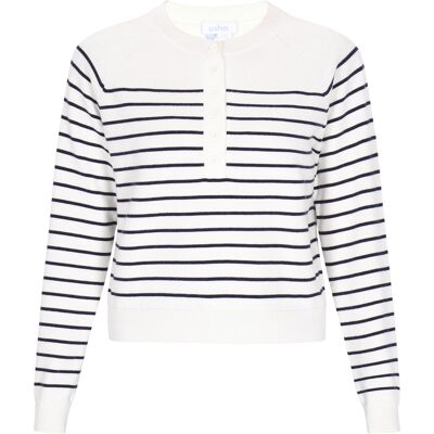 usha Pullover Frauen Cremeweiß, Marineblau Cremefarben M/L usha Pullover Frauen Cremeweiß, Marineblau Cremefarben M/L