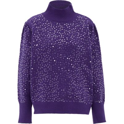 Faina Strickpullover mit Pailletten Damen lila Lila XS/S Faina Strickpullover mit Pailletten Damen lila Lila XS/S