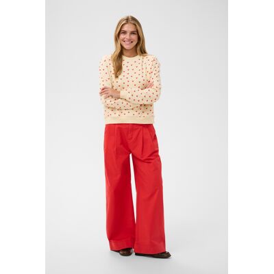 Saint Tropez Sweatshirt PammaSZ Sweatshirt Lockere Passform Weiß Rot XS Saint Tropez Sweatshirt PammaSZ Sweatshirt Lockere Passform Weiß Rot XS
